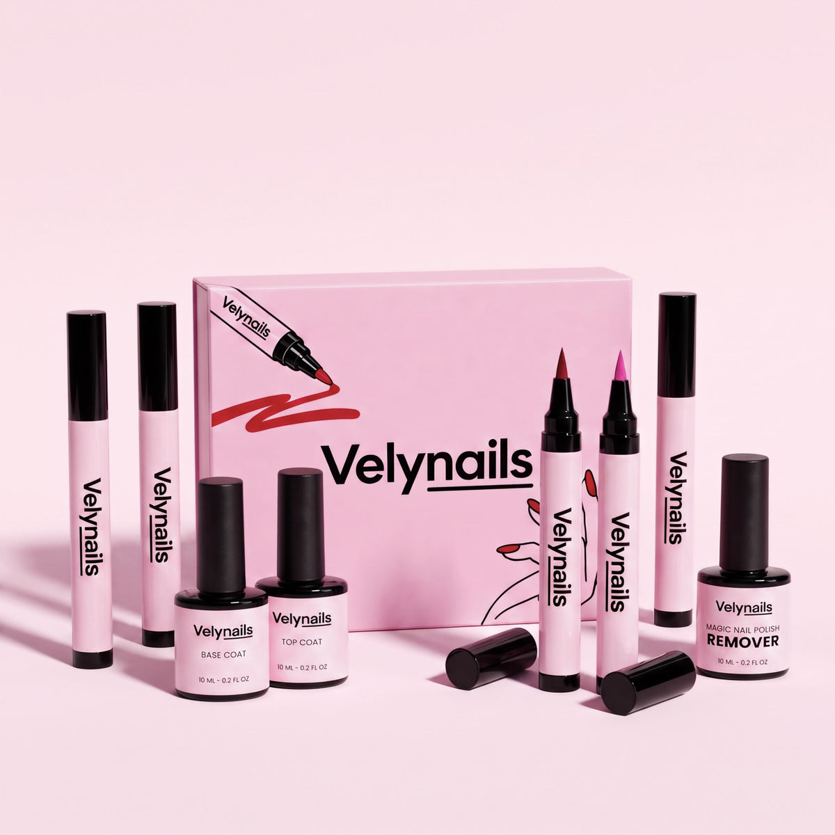 Pack 5 esmaltes en rotulador Velynails